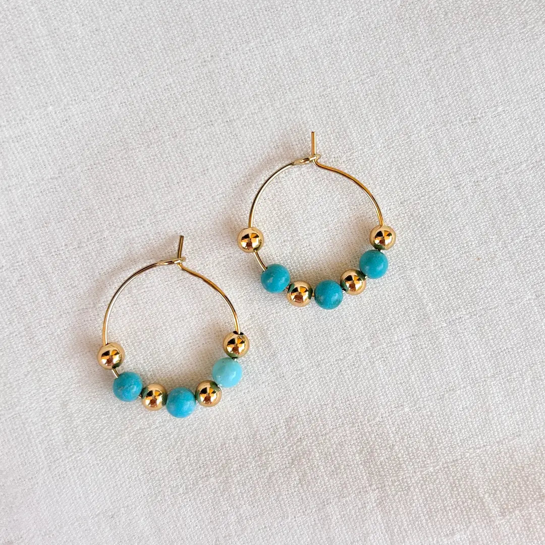 VIBRANT VIBES - Orecchini a Cerchio con Perline - OE!