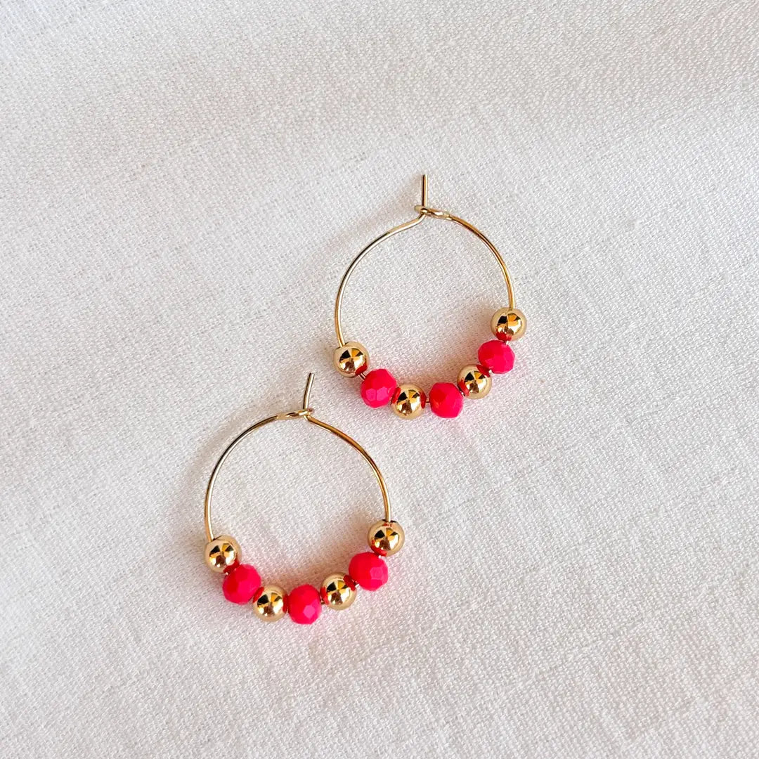 VIBRANT VIBES - Orecchini a Cerchio con Perline - OE!