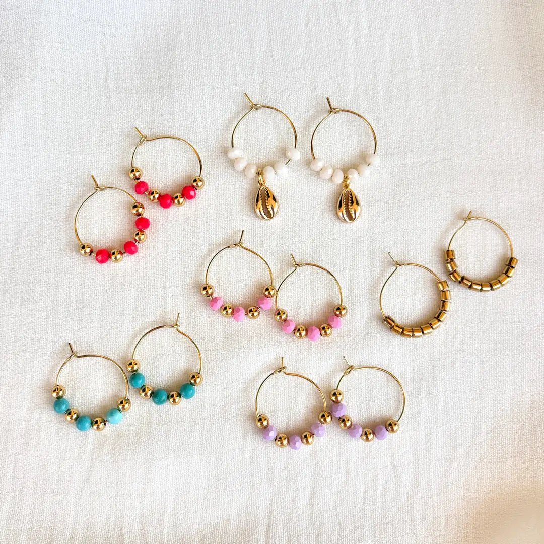 VIBRANT VIBES - Orecchini a Cerchio con Perline - OE!