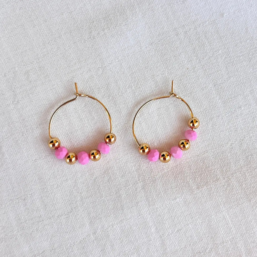 VIBRANT VIBES - Orecchini a Cerchio con Perline - OE!